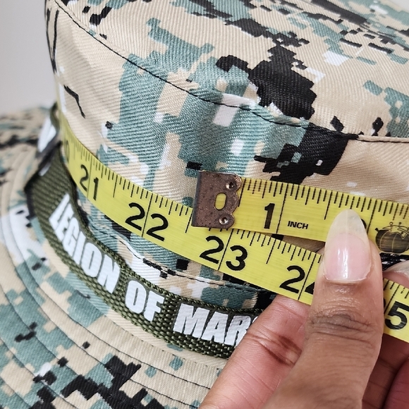 NWOT Legion of Mars Camouflage Bucket Hat with Chin Strap, size 22.5" - Picture 11 of 12